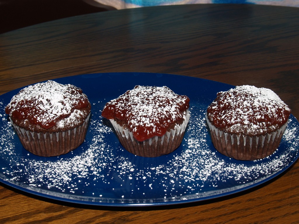 Cherry Jam Chocolate Cupcakes from Kelli's Kitchen