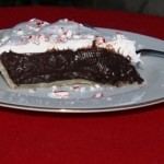 Dark Chocolate Candy Cane Pie: Dark Chocolate Pie with a Holiday Twist. Perfect for a holiday potluck or as a holiday sweet treat.