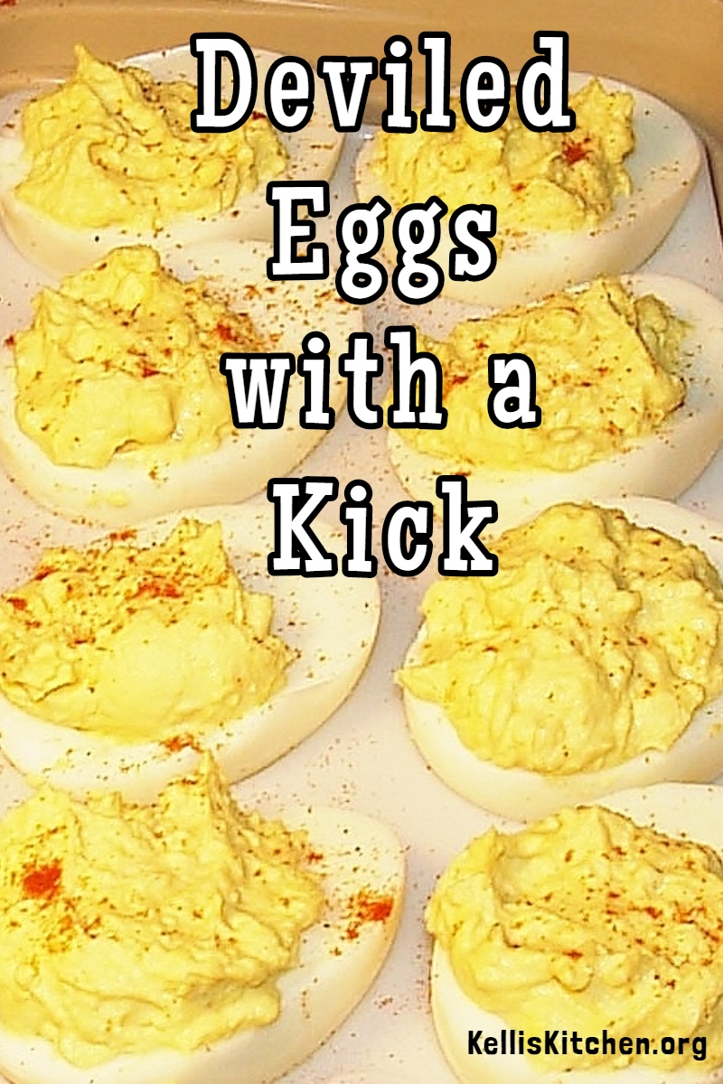 DEVILED EGGS WITH A KICK via @KitchenKelli