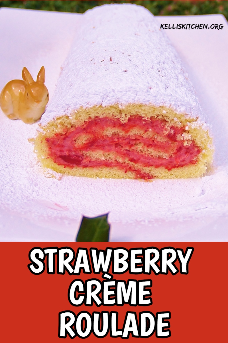 Strawberry Crème Roulade via @KitchenKelli