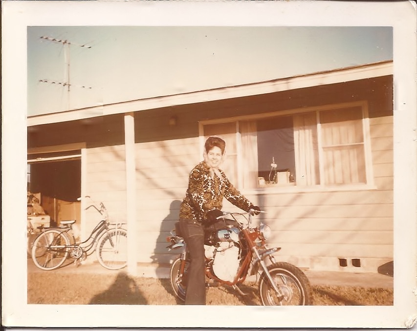 Mom on her motorcycle
