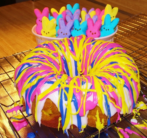 Surprise Rainbow Bundt Cake