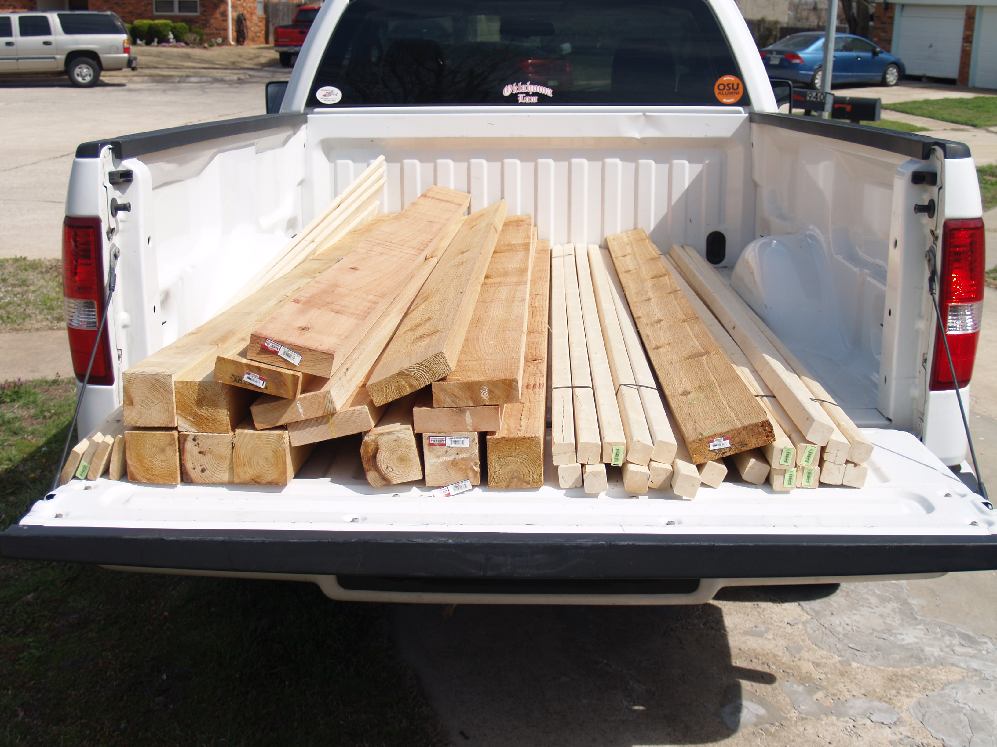 Wedding Arbor - just wood in the truck