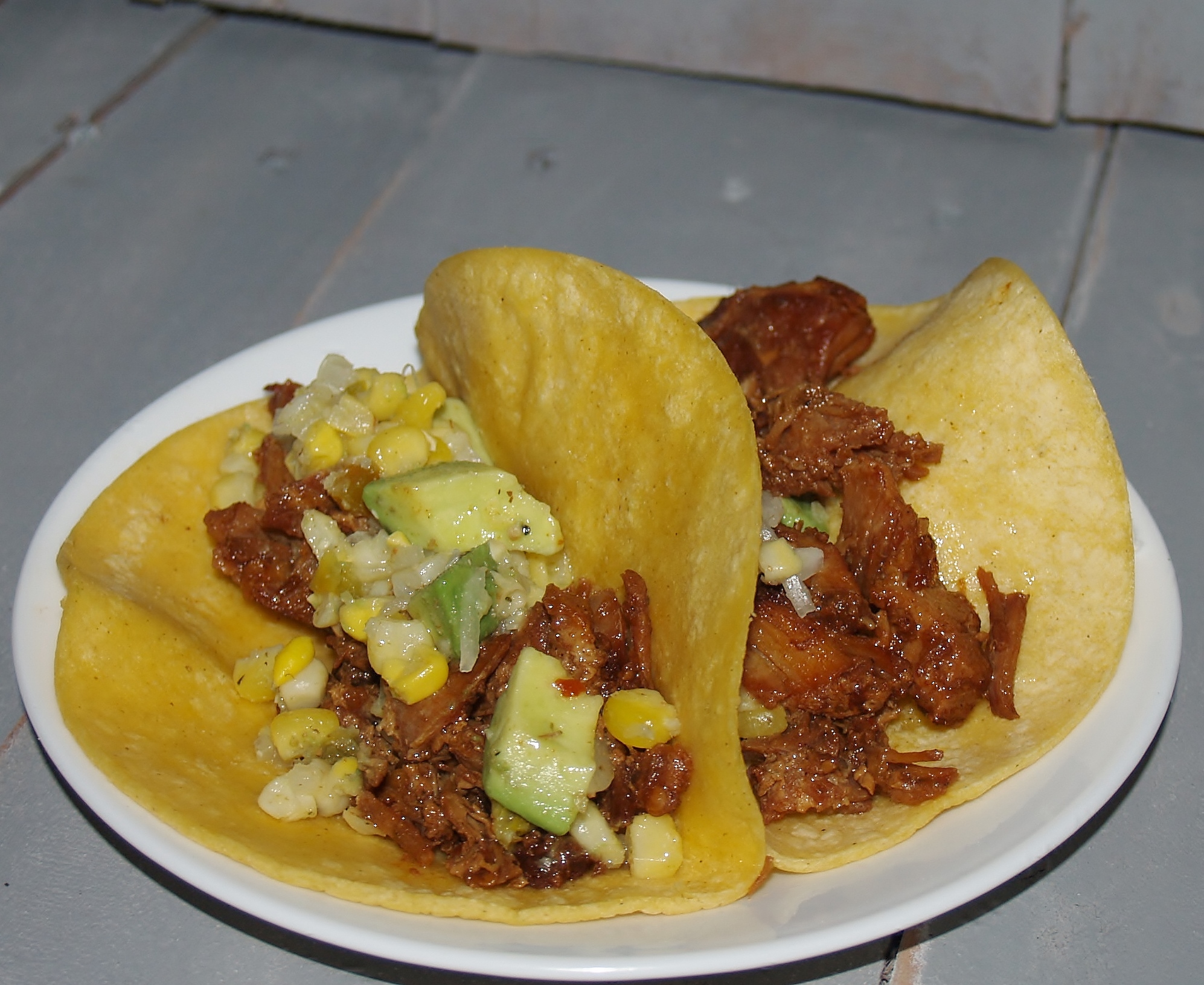 Carnitas with Avocado Corn Salsa!