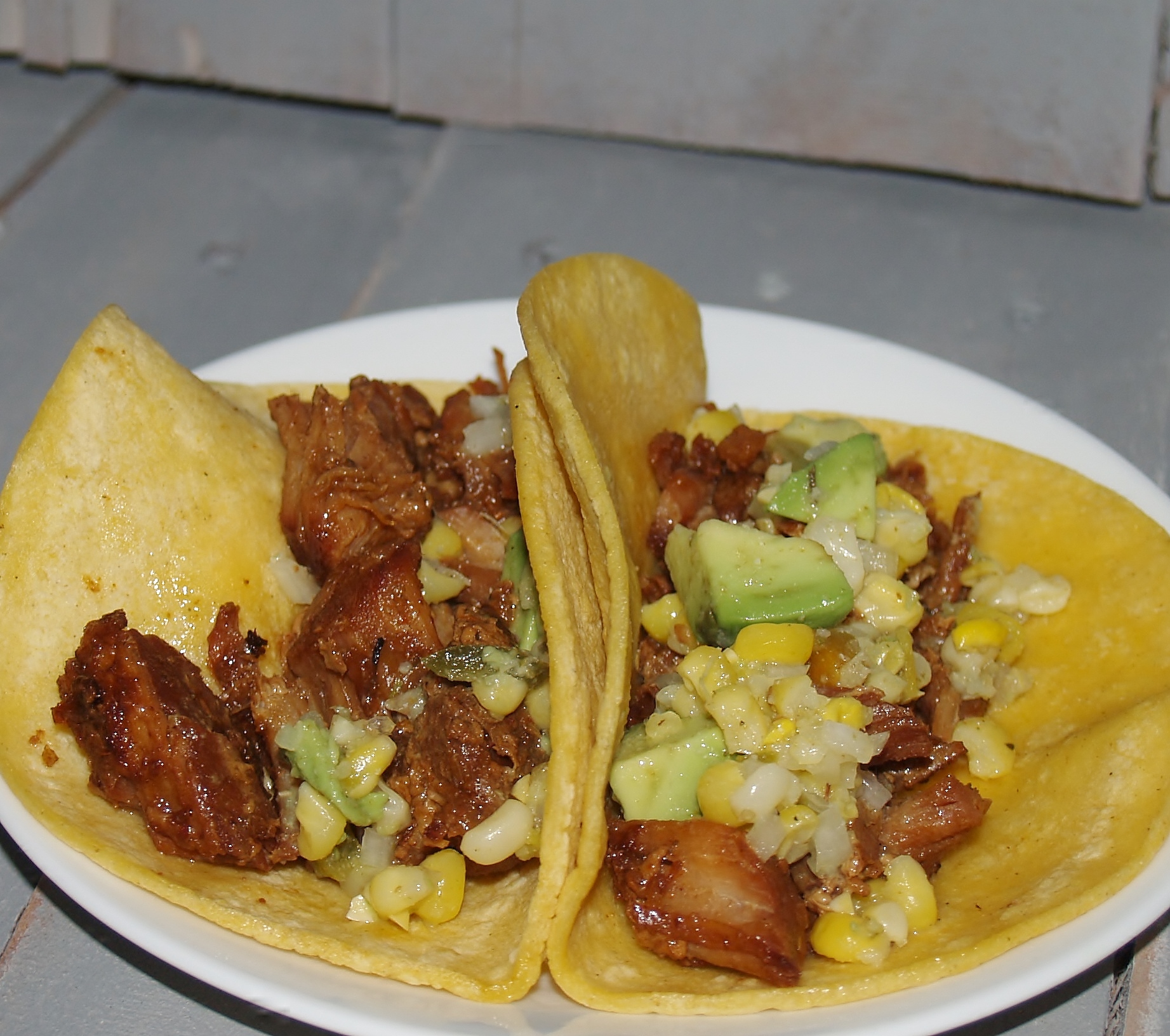 Carnitas with Avocado Corn Salsa!