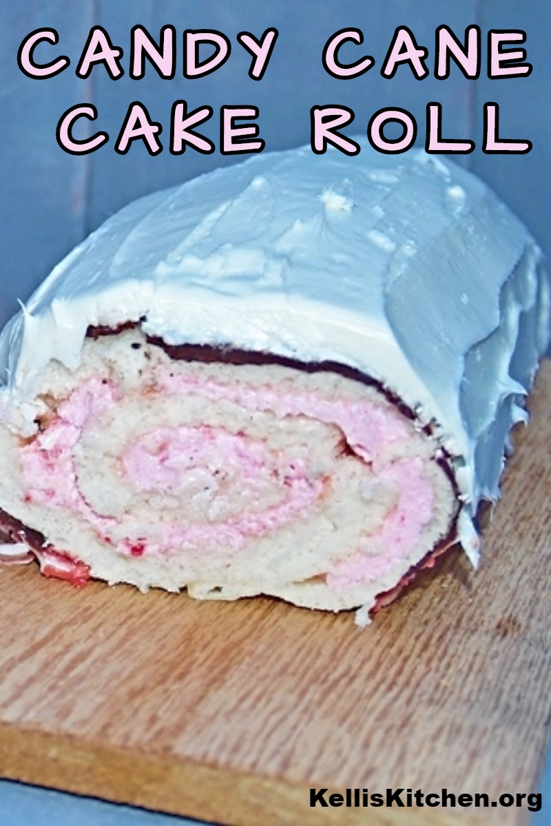 CANDY CANE CAKE ROLL via @KitchenKelli