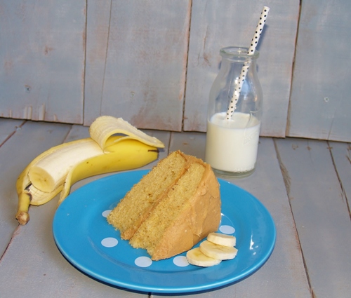 Banana Cake with Peanut Butter Icing - Kelli's Kitchen