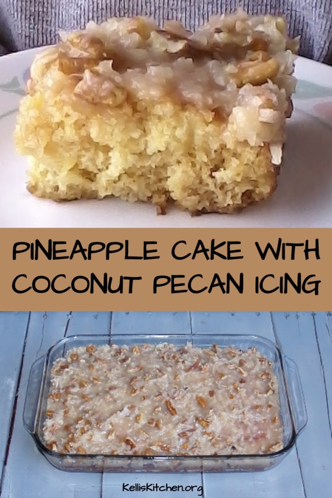 PINEAPPLE CAKE WITH COCONUT PECAN ICING