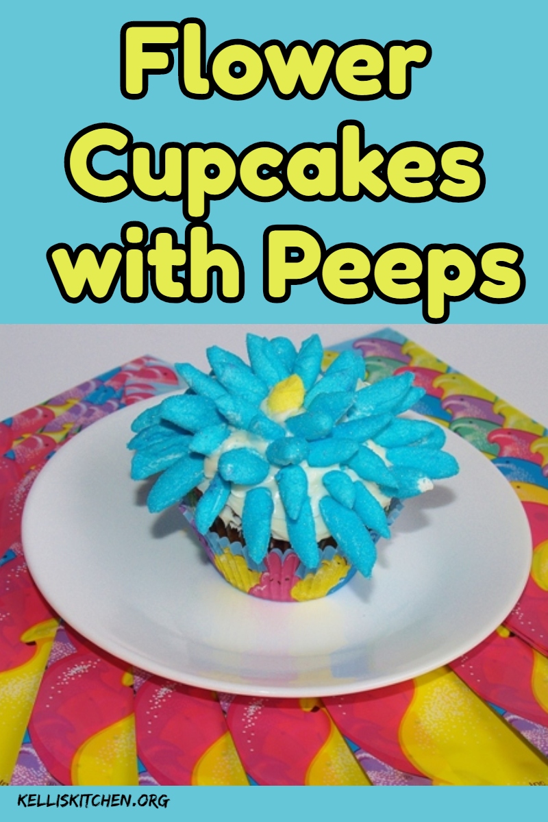 Flower Cupcakes with Peeps via @KitchenKelli