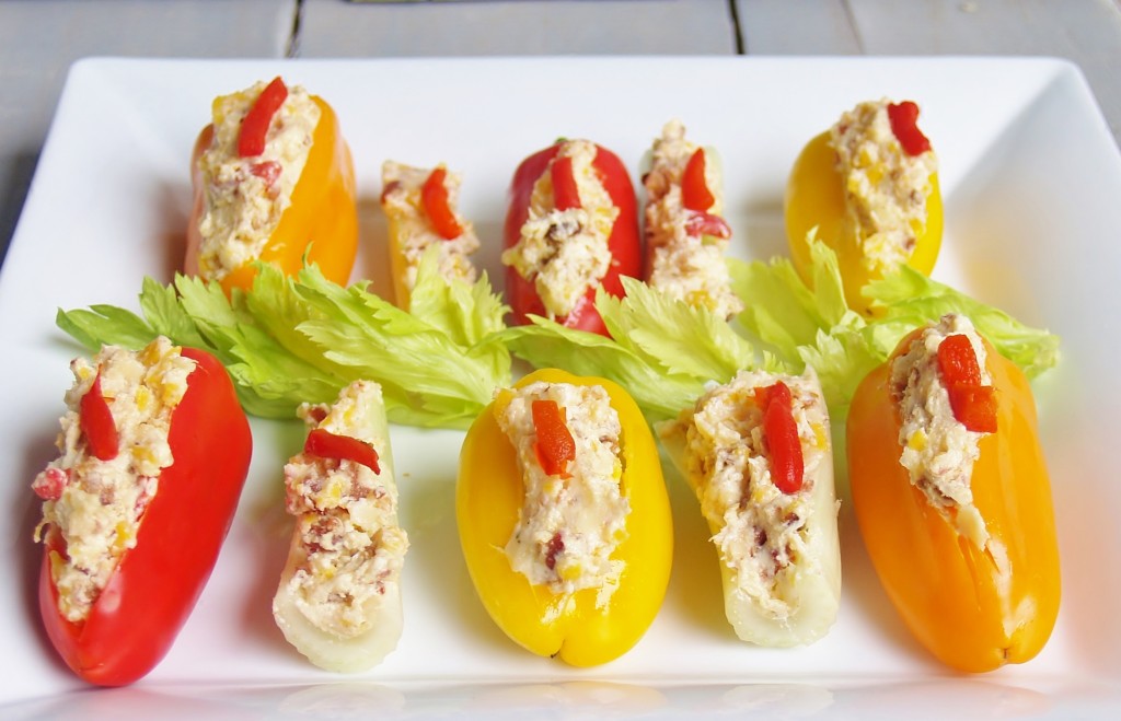 Bacon Ranch & Pimento Cheese Stuffed Veggies #putsomepiginit 