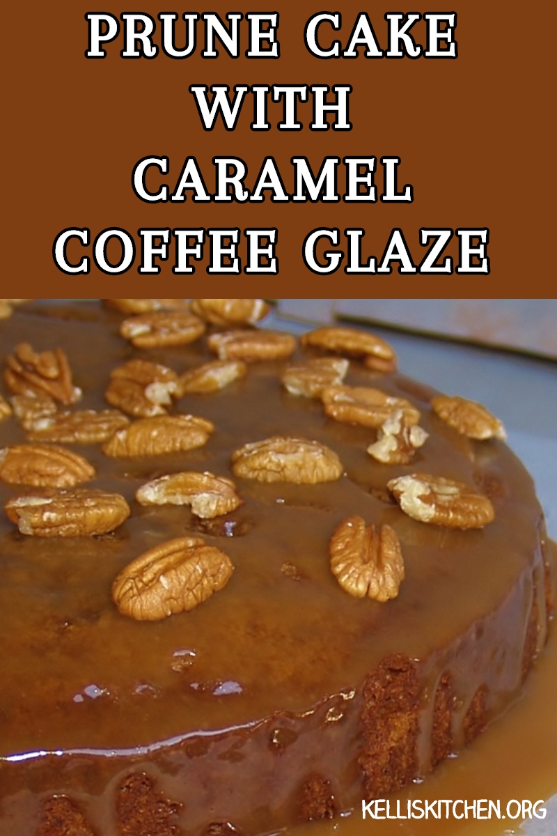 PRUNE CAKE WITH CARAMEL COFFEE GLAZE via @KitchenKelli