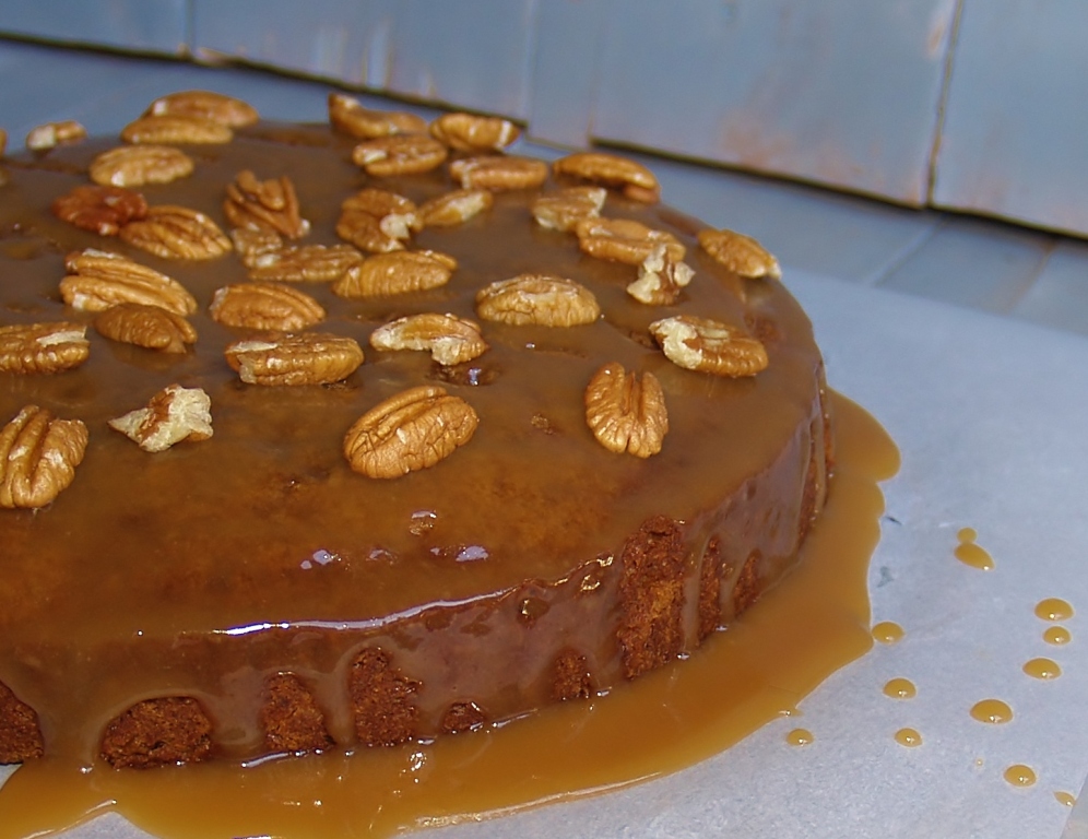 Chocolate Banana Caramel Walnut Coffee Cake - a decadent brunch idea!