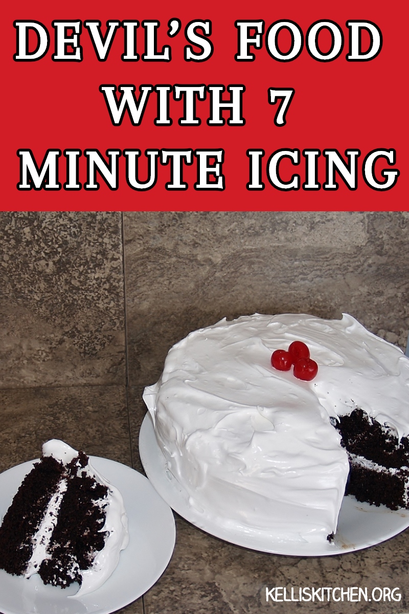 CLASSIC DEVIL’S FOOD CAKE WITH 7 MINUTE ICING via @KitchenKelli