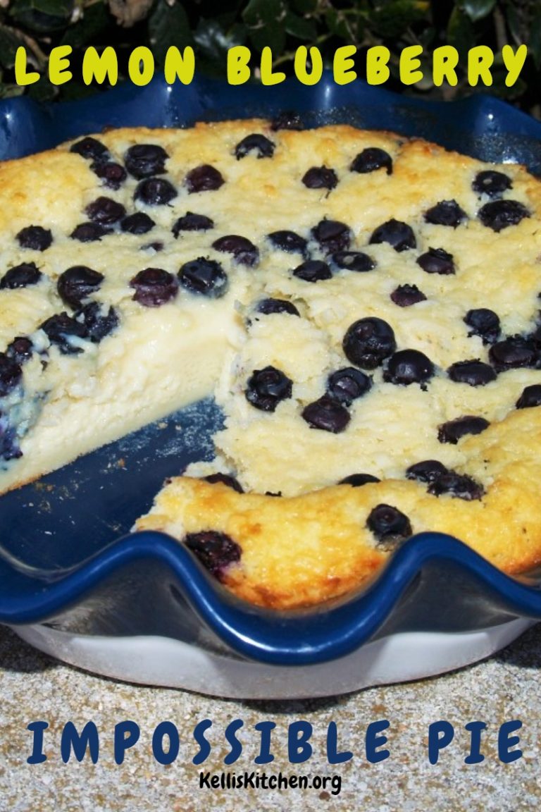 Lemon Blueberry Impossible Pie - Kelli's Kitchen