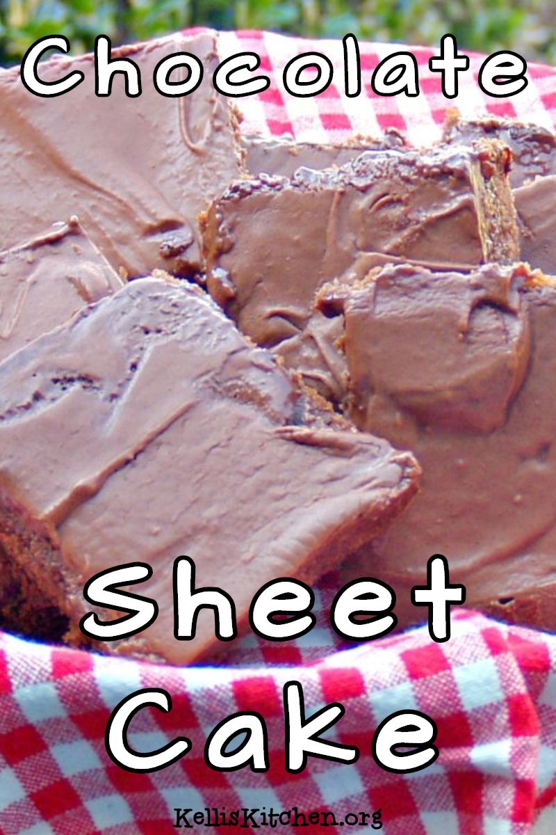 Chocolate Sheet Cake via @KitchenKelli