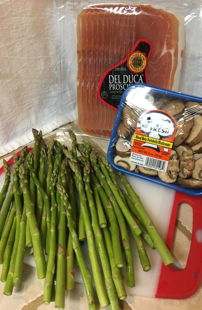 Sheet Pan Asparagus with Mushrooms and Prosciutto