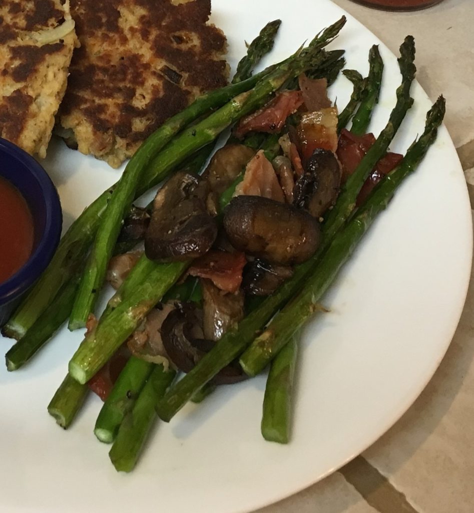 Sheet Pan Asparagus with Mushrooms and Prosciutto