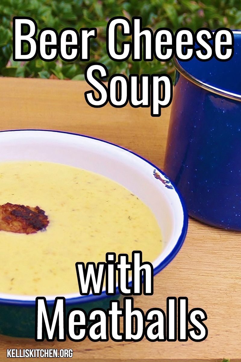 Beer Cheese Soup with Meatballs via @KitchenKelli