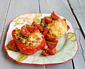 Stuffed Peppers with Sausage and Grits