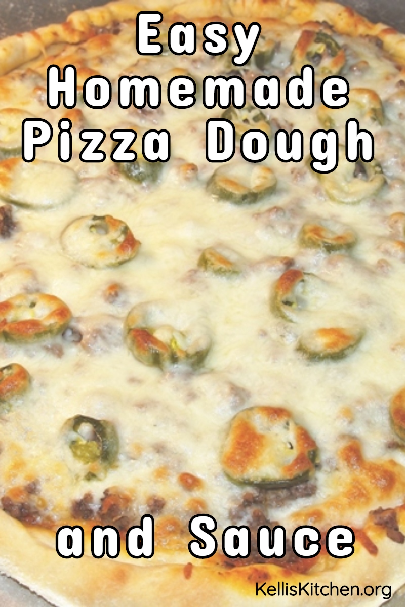 Easy Homemade Pizza Dough and Sauce via @KitchenKelli